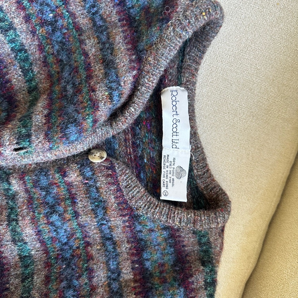 Cozy Brown and Green Cardigan Sweater